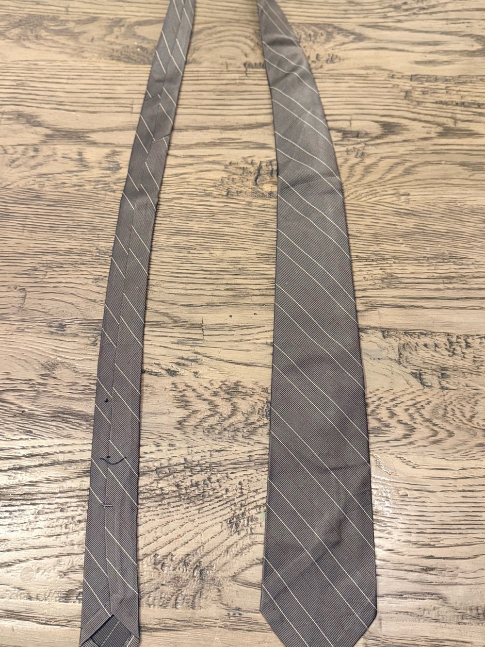 Polo by Ralph Lauren Gray Pinstripe Silk Tie